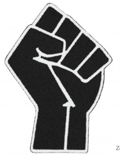 Black Raising Fist Protest Patch,